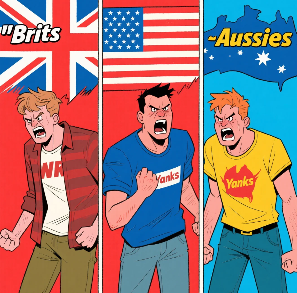 Slang Wars: How Brits, Yanks, and Aussies Express Anger Differently